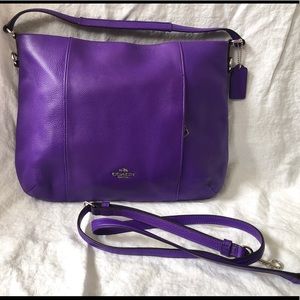 Coach purple pebbled leather NWOT hobo bag